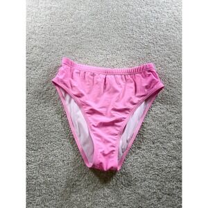 Bikini Bottoms Womens Small Pink High Cut High Waist Swimwear Nylon Spandex